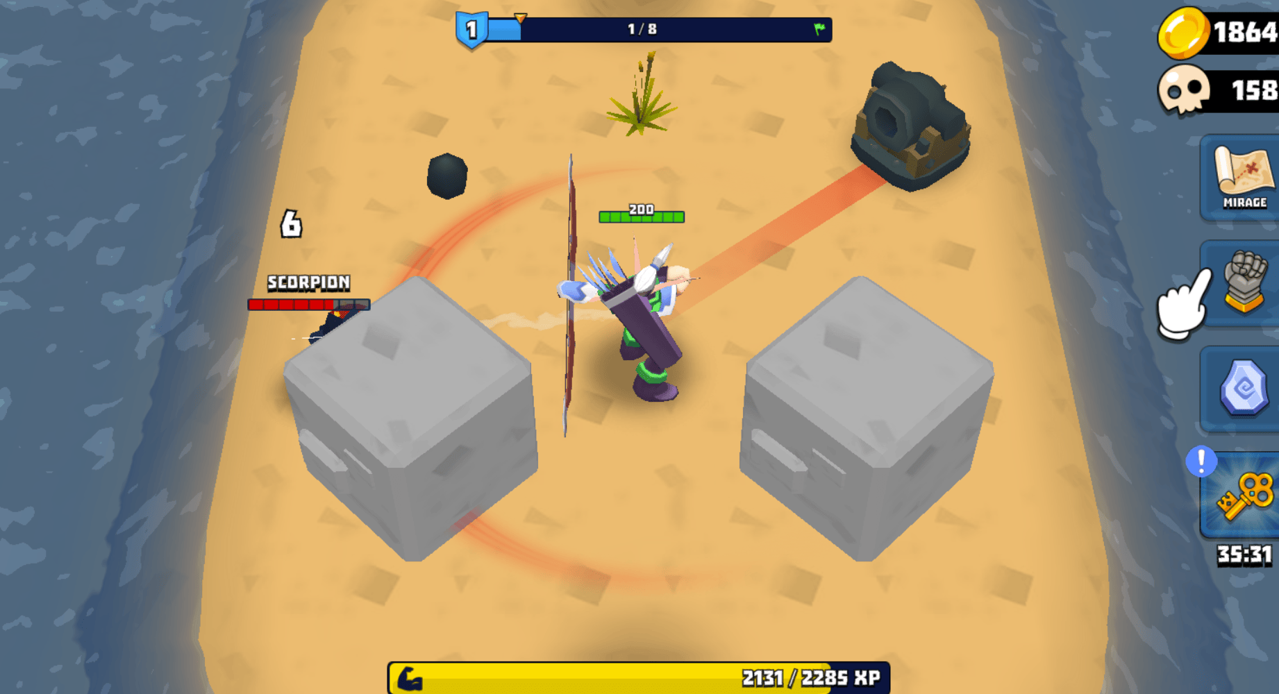 Arcane Archer battle view